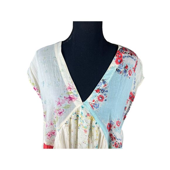 Free people Small Mended With Scarves Mini Dress tunic boho hippie festival - Picture 5 of 10